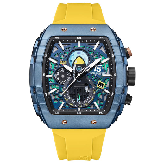 T5 Multifunction Chronograph Watch — Blue Dial | Yellow Strap