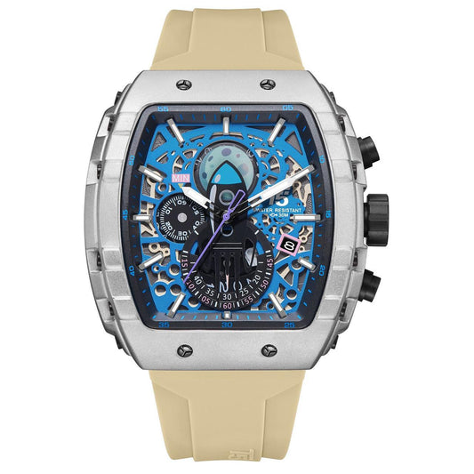 T5 Multifunction Chronograph Watch — Blue Dial | Beige Strap