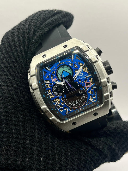 T5 Multifunction Chronograph Watch — Blue dial | Black Strap.
