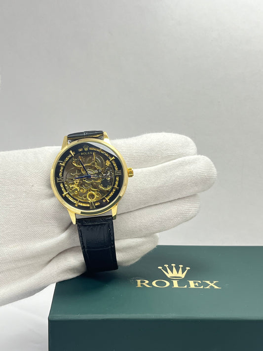 Rolex Automatic Skeleton with Leather Straps