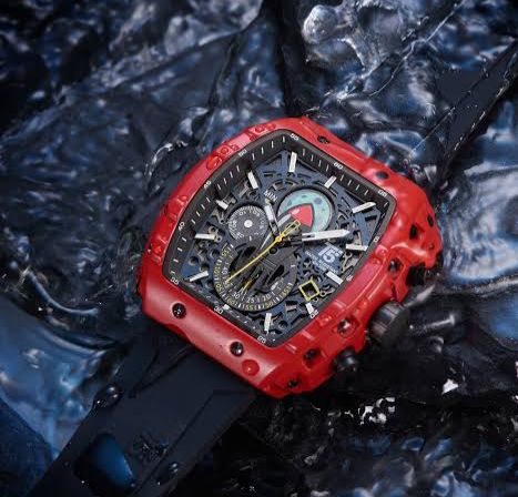 T5 Multifunction Chronograph Watch — Red Dial | Black Strap