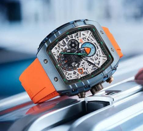 T5 Multifunction Chronograph Watch — Blue Dial | Orange Strap