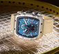 T5 Multifunction Chronograph Watch — Blue Dial | Beige Strap