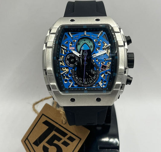 T5 Multifunction Chronograph Watch — Blue dial | Black Strap.